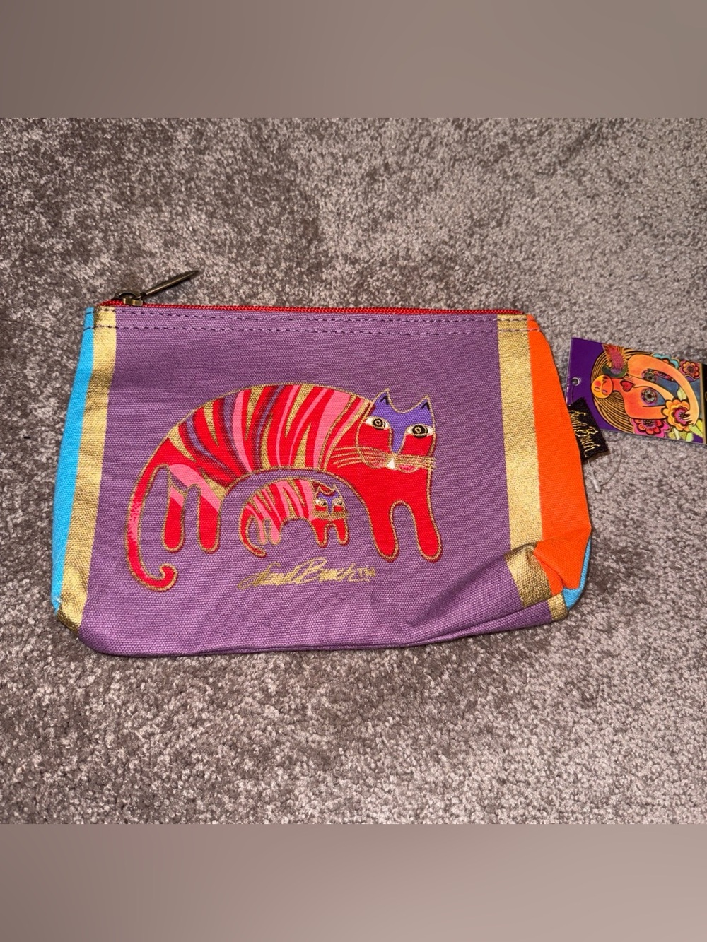 NWT LAUREL BURCH Colorful make up bag Cat Pouch ✨